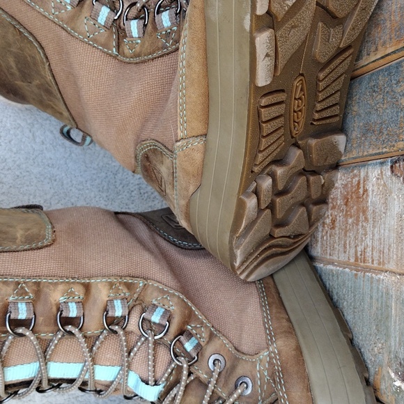 Keen Leather Boots Sheepskin Wool Lined, Mountain Backcountry Winter Snow - Picture 11 of 13